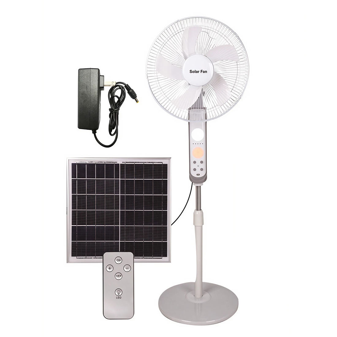 Solar Fan with Lithium Battery 12in 12W Rechargeable Fan with Solar Pane